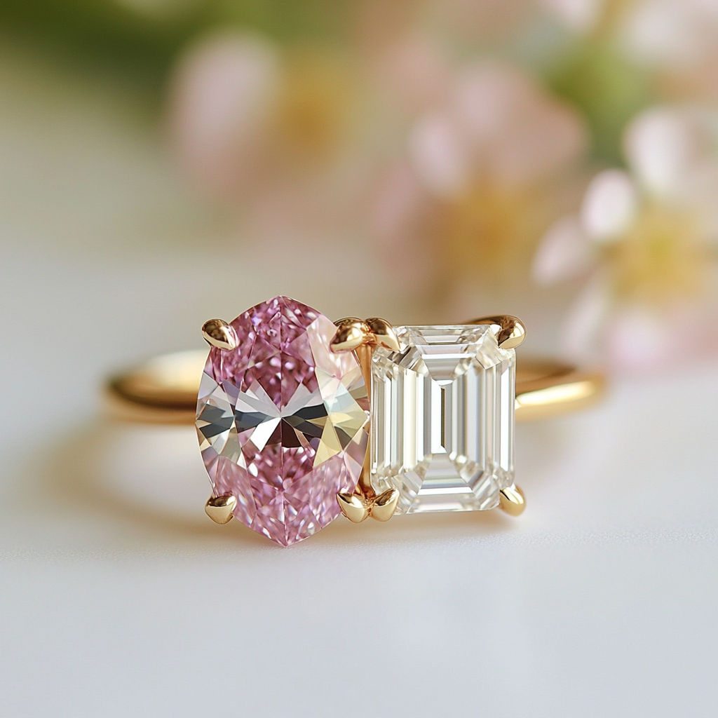 Helvessa Lab Diamond Toi et Moi Ring - Fiona Diamonds - Fiona Diamonds