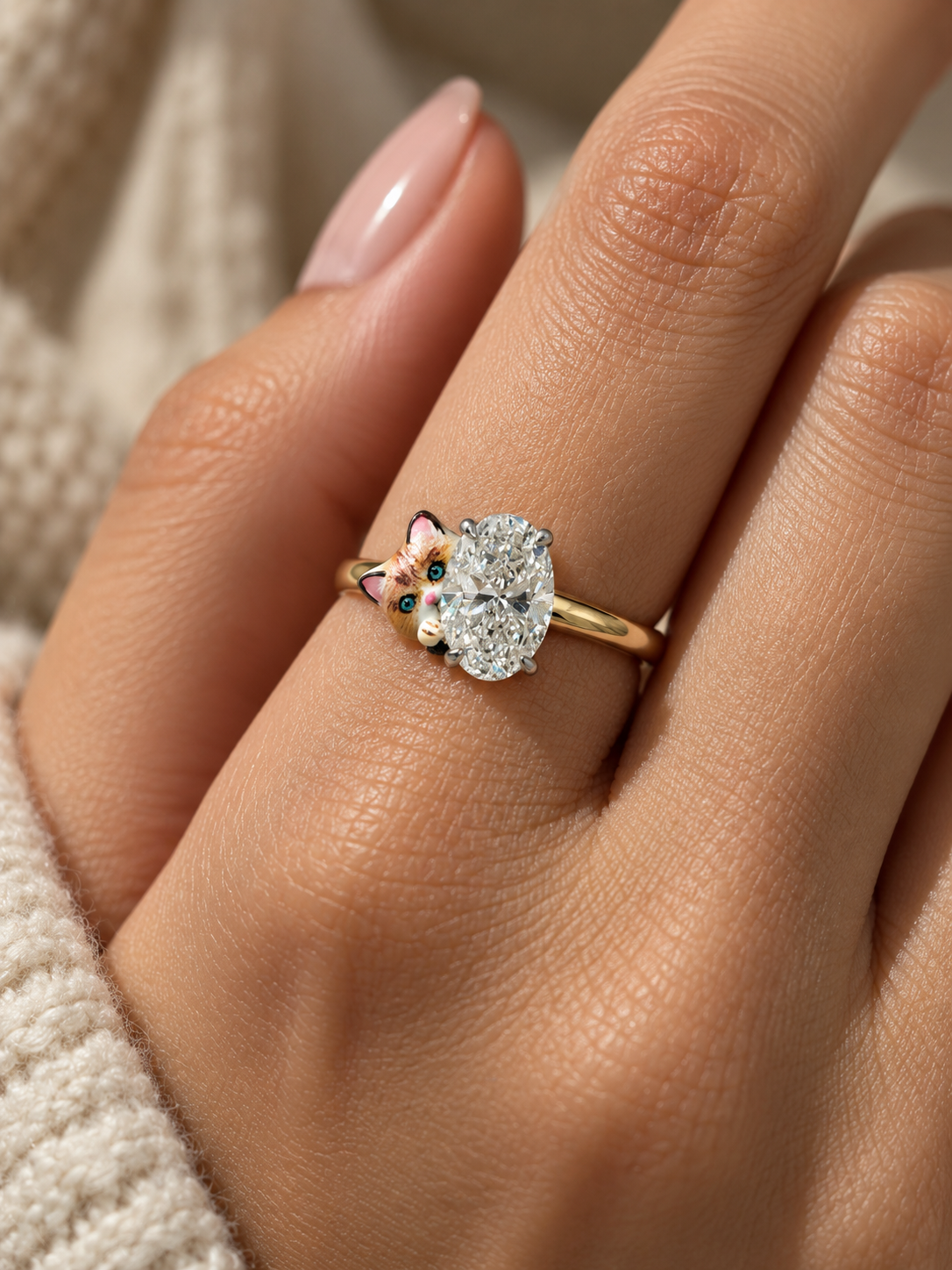 Mewlina Pear Lab Diamond Ring