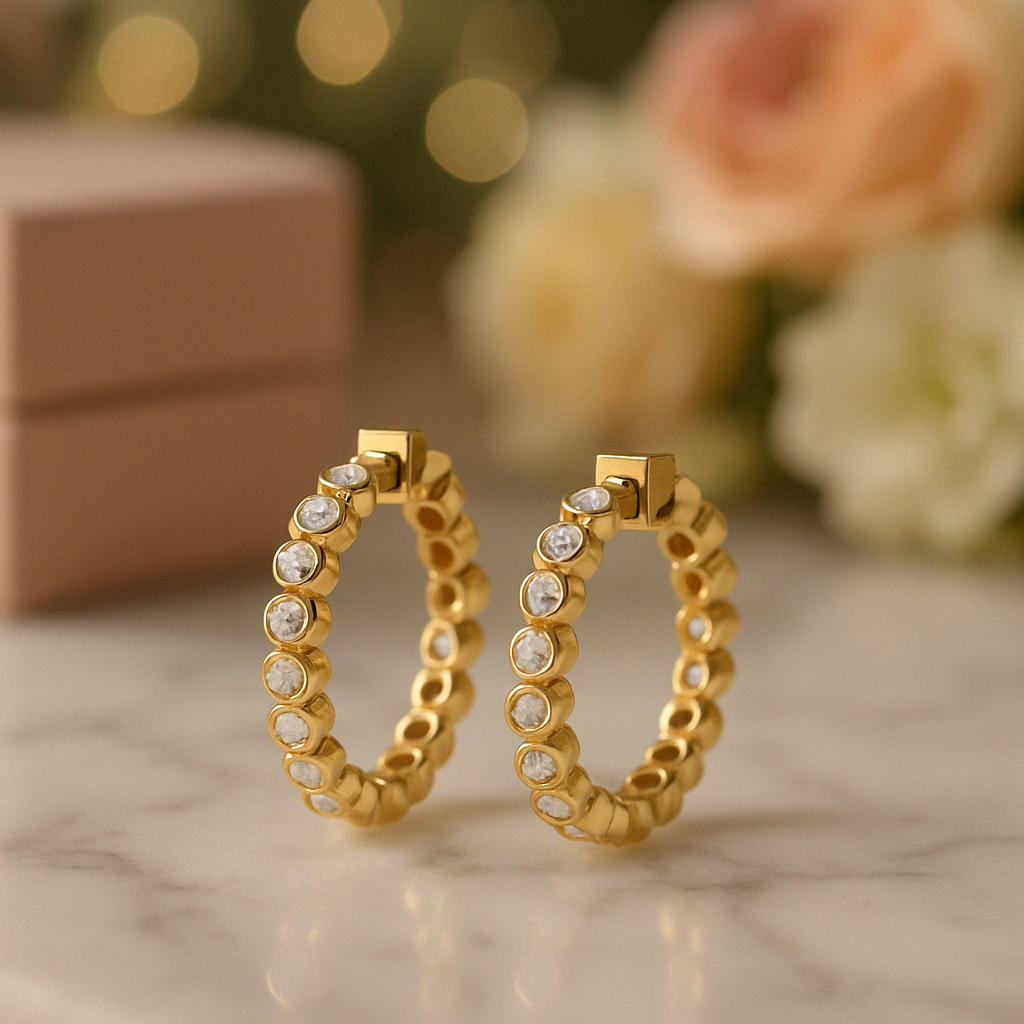 0.35ct Lab Grown Diamond Earring in 18kt Gold Vermeil - Fiona Diamonds - Fiona Diamonds