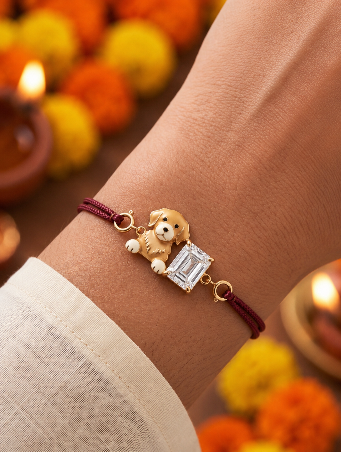 Goldie Paw Lab Diamond Rakhi