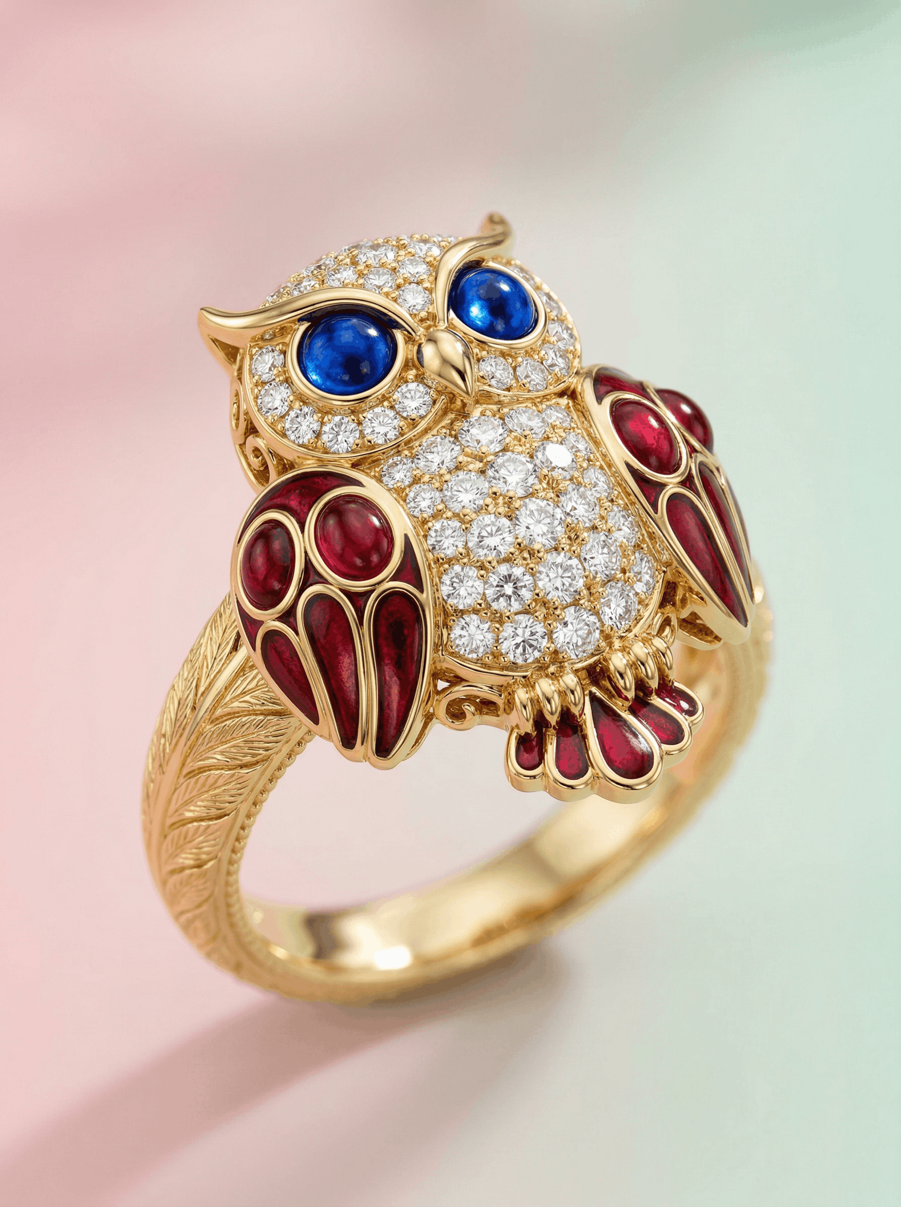 Ruby Wing Sage Lab Diamond Brooch - Fiona Diamonds - Fiona Diamonds