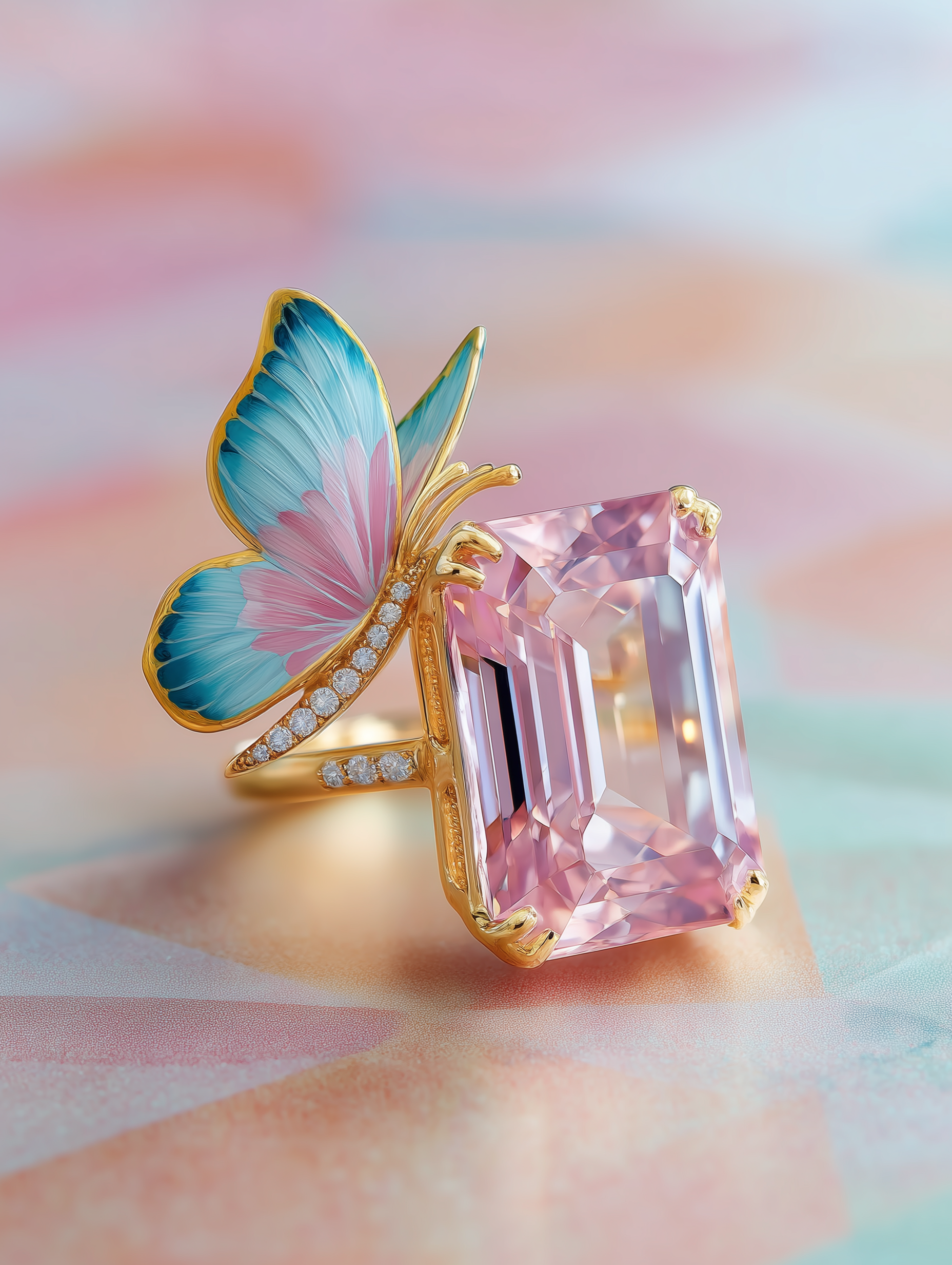 Pastel Wing Libre Lab Diamond Brooch - Fiona Diamonds - Fiona Diamonds