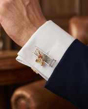 Buy Classic Biplane Lab Diamond Cufflink | Fiona Diamonds
