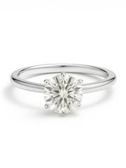 Mingzhu 1.5ct Round Round Lab Diamond Classic Solitaire Ring in 18K White Gold by Fiona Diamonds