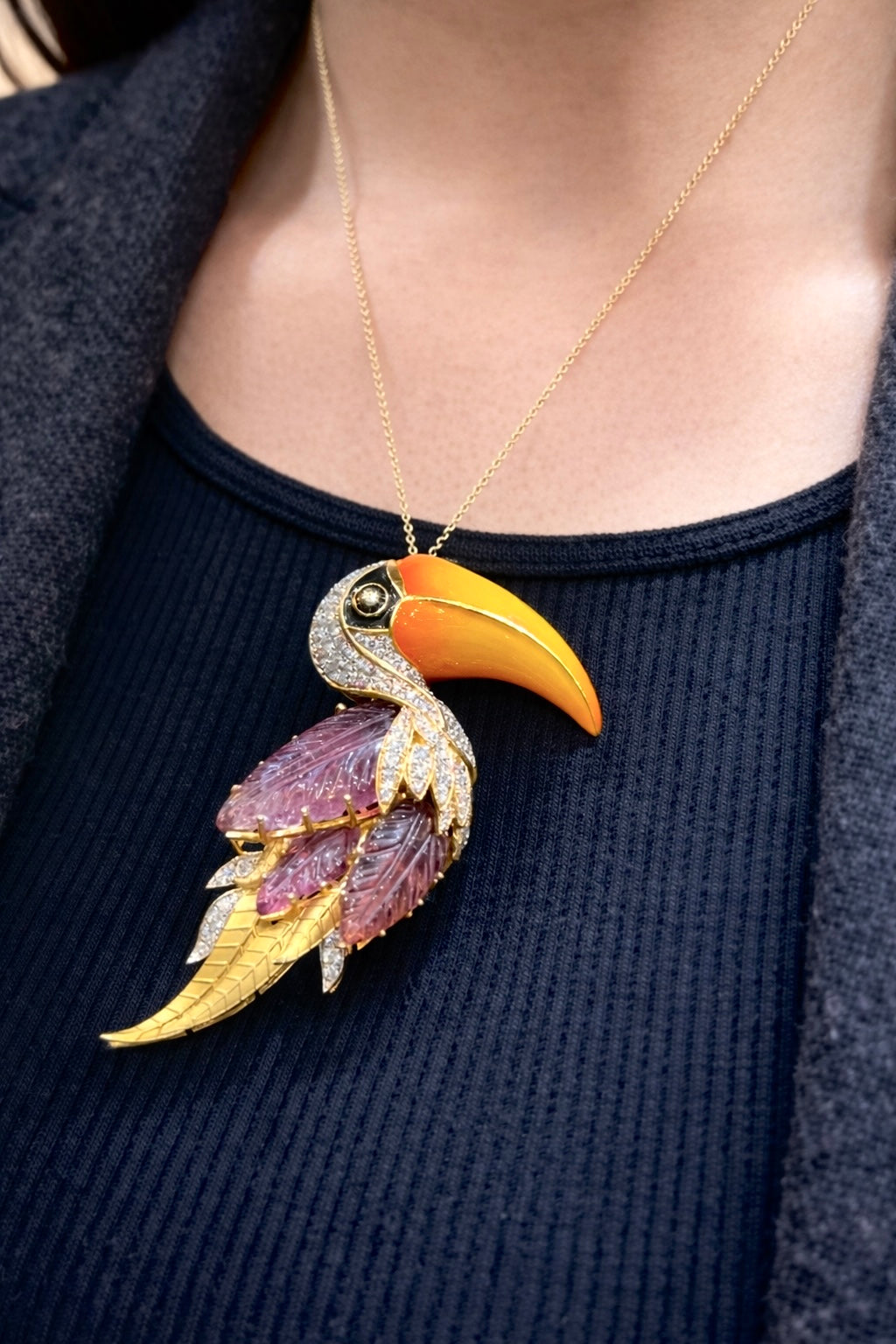 Toucan Aurelia Lab Diamond Brooch - Fiona Diamonds - Fiona Diamonds