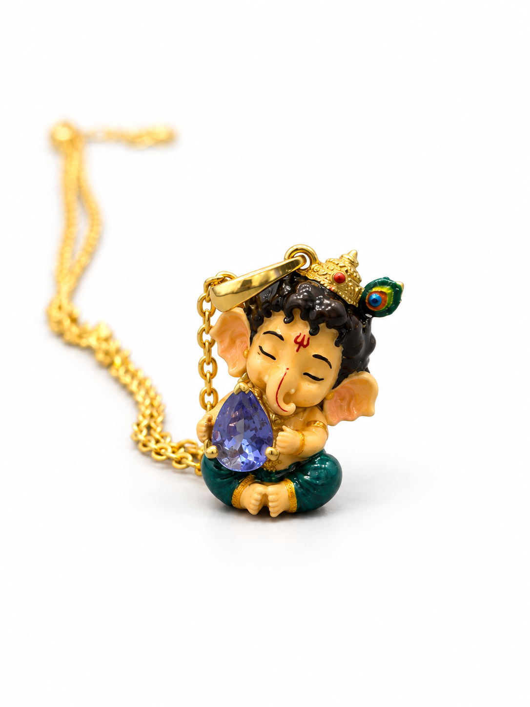 Vighnavinashak Lab Diamond Pendant