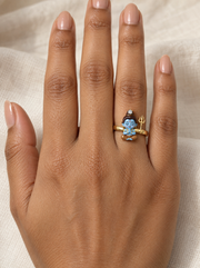 Bal Shiva Bagambar ring – brown tiger-skin dhoti, diamond on top of his jata and a gold trishul, worn on the ring finger