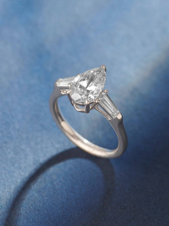 Haloed 1.1ct Lab Grown Diamond Ring - Modern & Elegant