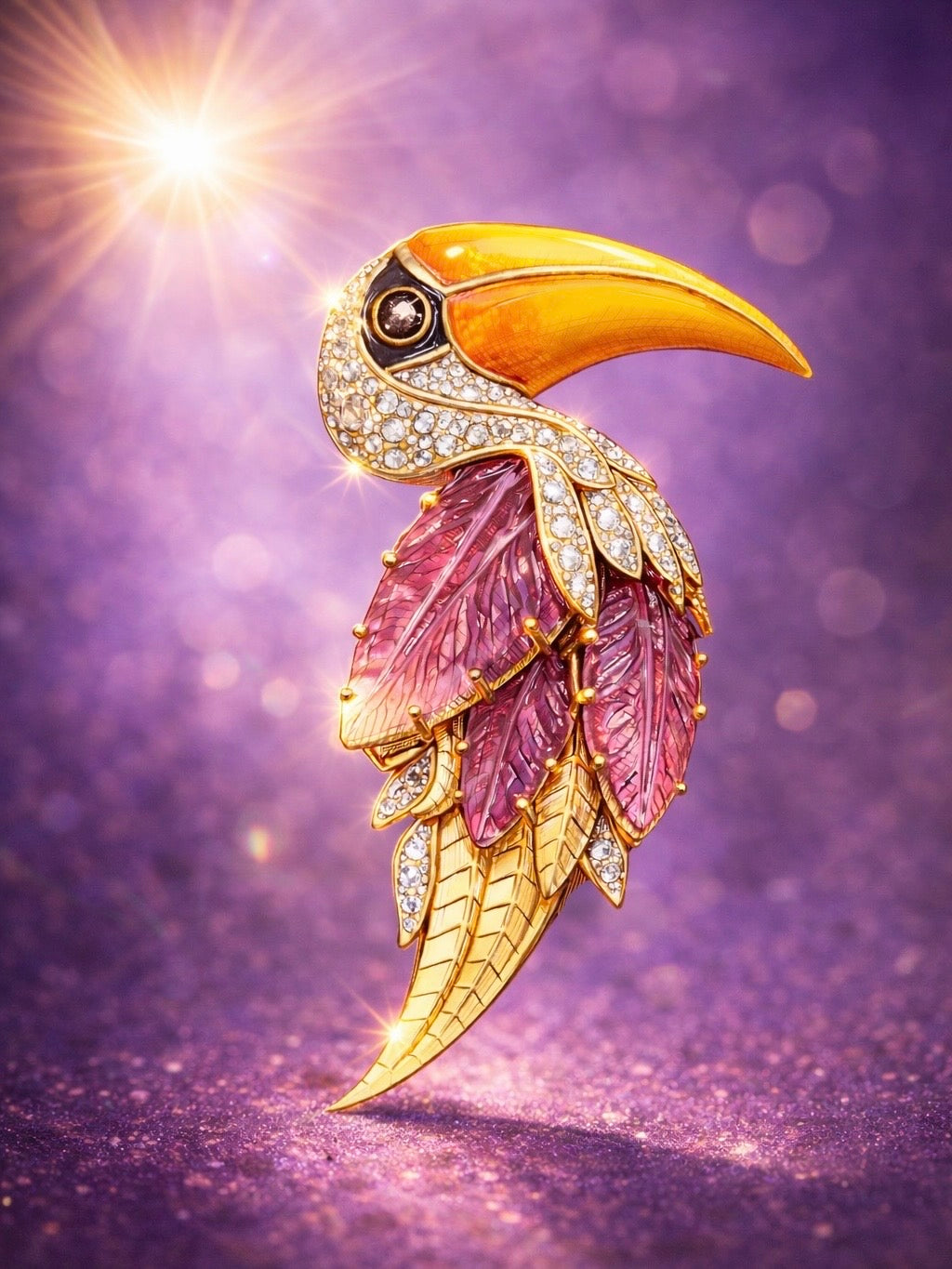 Toucan Aurelia Lab Diamond Brooch - Fiona Diamonds - Fiona Diamonds