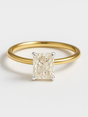 1ct Radiant Radiant Lab Diamond Classic Solitaire Ring in 14K Yellow Gold by Fiona Diamonds