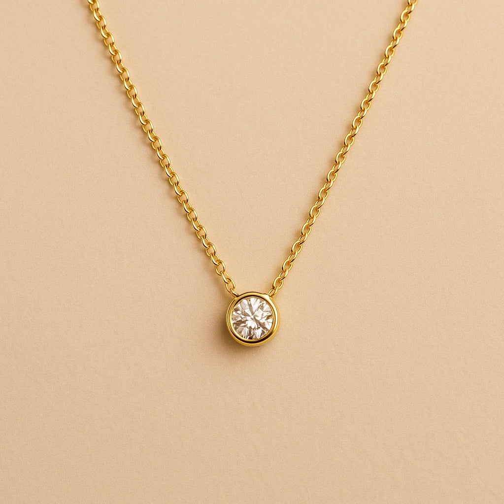 0.52ct Lab Grown Diamond Necklace in 18kt Gold Vermeil - Fiona Diamonds - Fiona Diamonds