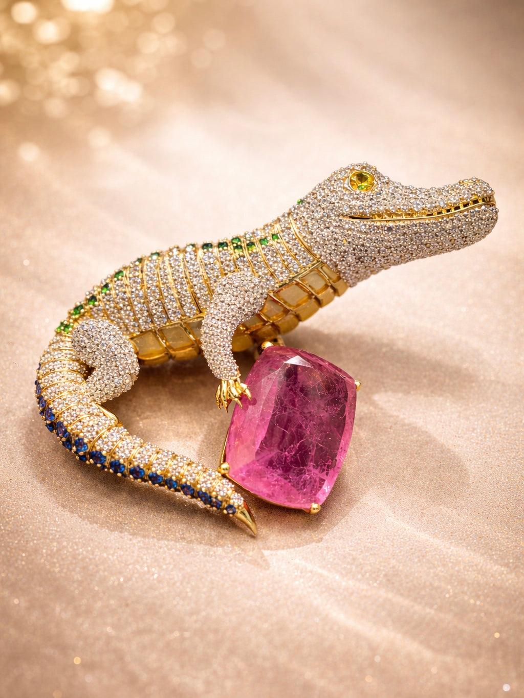 Zyra Croc Lab Diamond Brooch - Fiona Diamonds - Fiona Diamonds