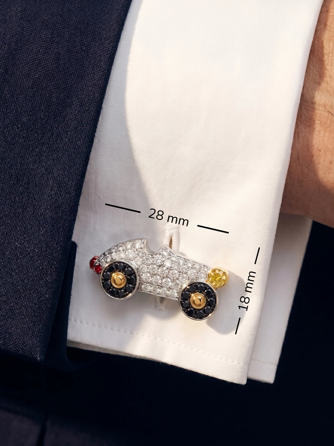 The Racer Lab Diamond Cufflink - Fiona Diamonds - Fiona Diamonds