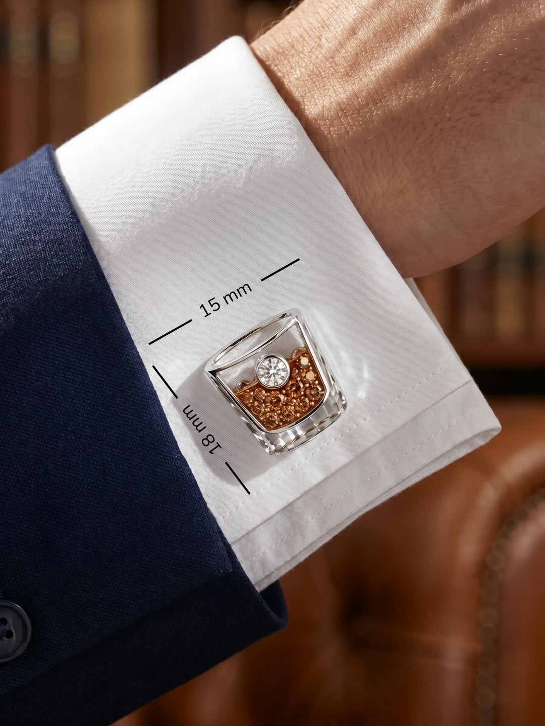 The Scotch Lab Diamond Cufflink - Fiona Diamonds - Fiona Diamonds