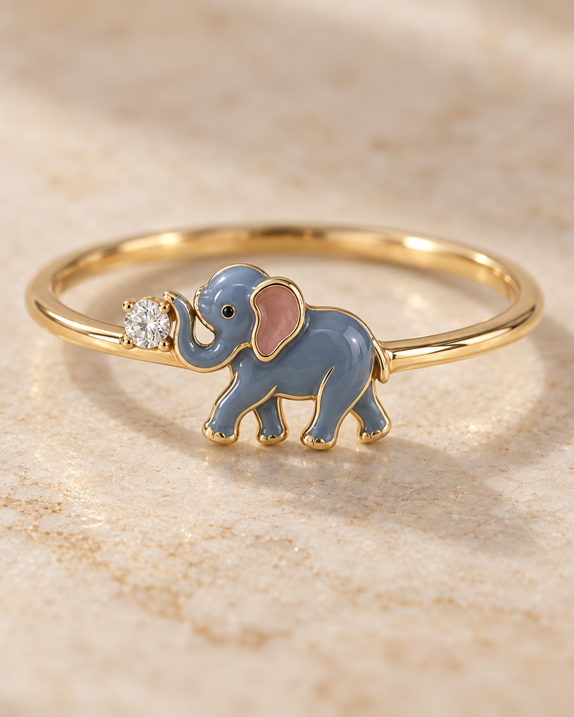 Avira Olive Elephant Lab Diamond Ring | Fiona Diamonds