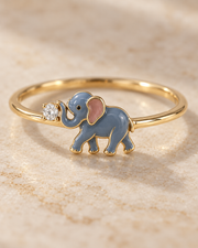 Avira Olive Elephant Lab Diamond Ring | Fiona Diamonds