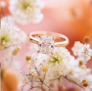 Quavery 3ct Elongated Cushion Lab Diamond Ring - Fiona Diamonds - Fiona Diamonds