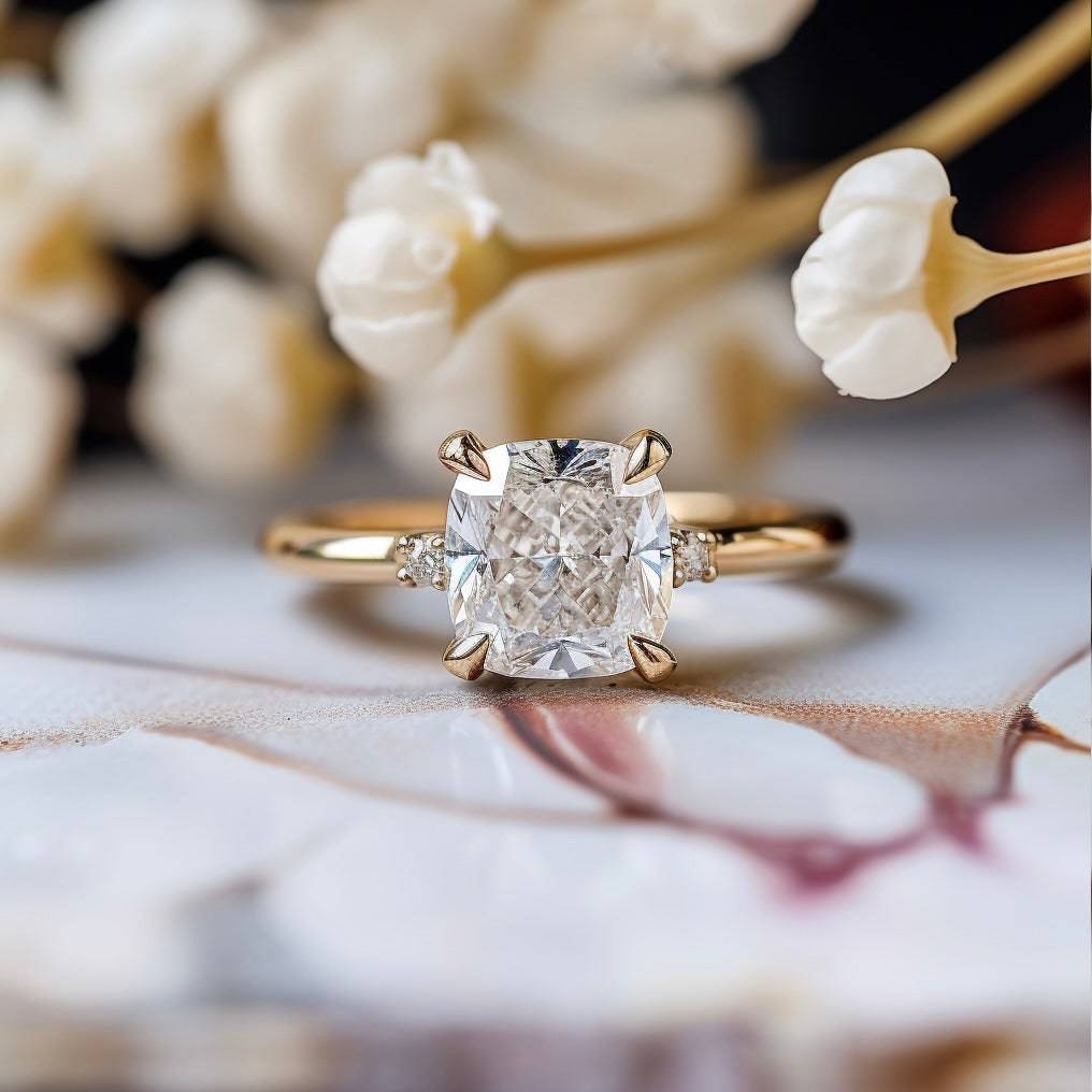 Lucent 2ct Elongated Cushion Lab Diamond Ring - Fiona Diamonds - Fiona Diamonds