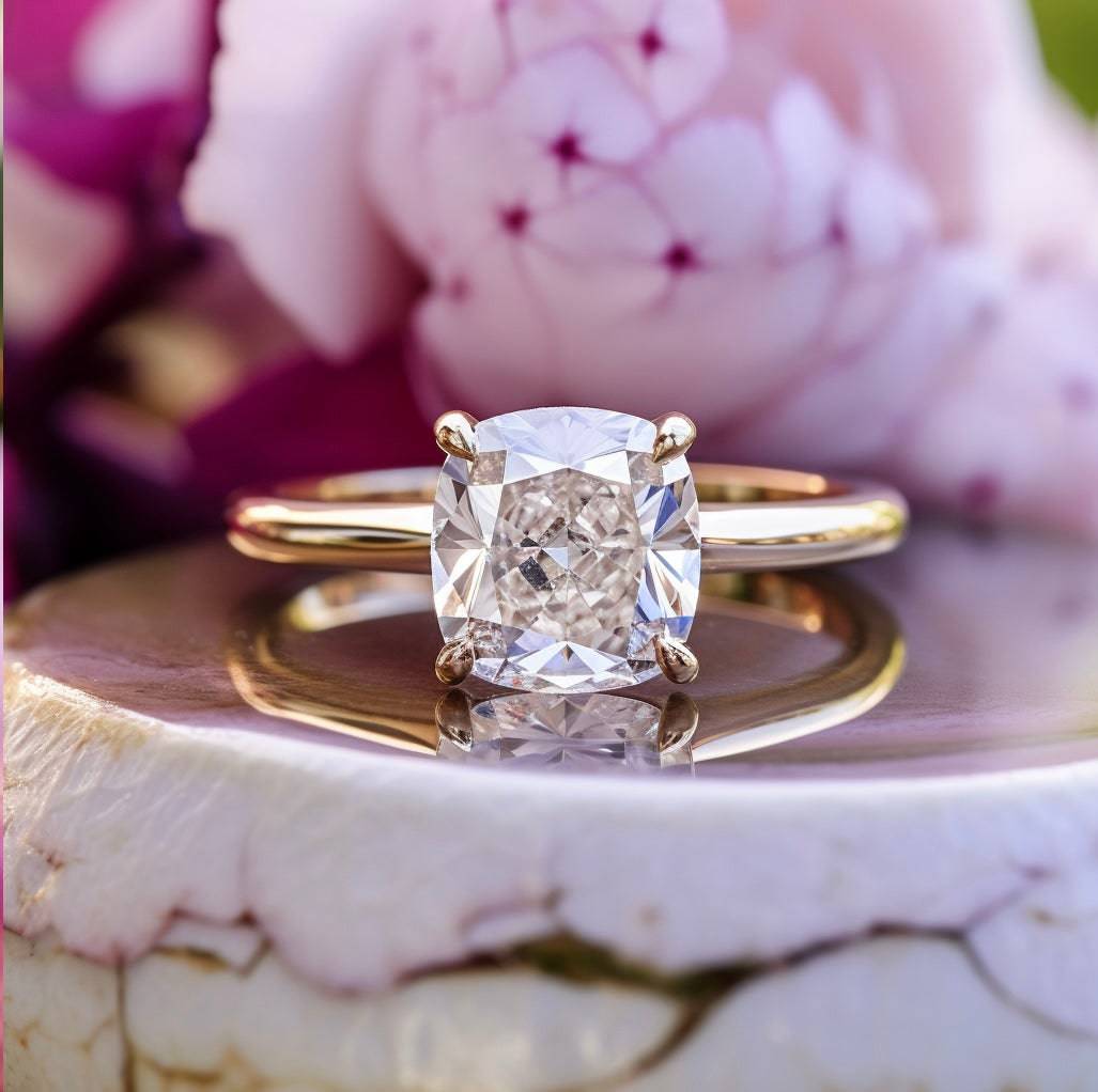 Spirited 2ct Elongated Cushion Lab Diamond Ring - Fiona Diamonds - Fiona Diamonds