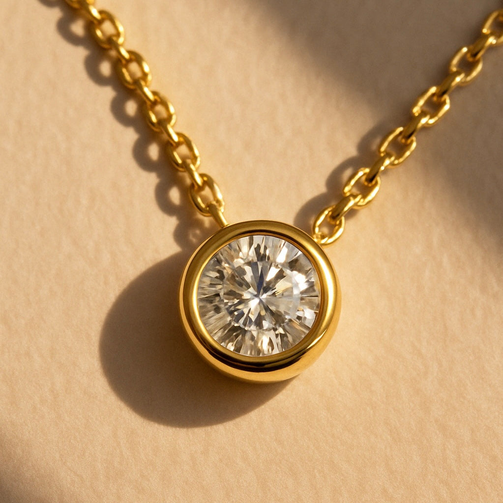 0.52ct Lab Grown Diamond Necklace in 18kt Gold Vermeil - Fiona Diamonds - Fiona Diamonds