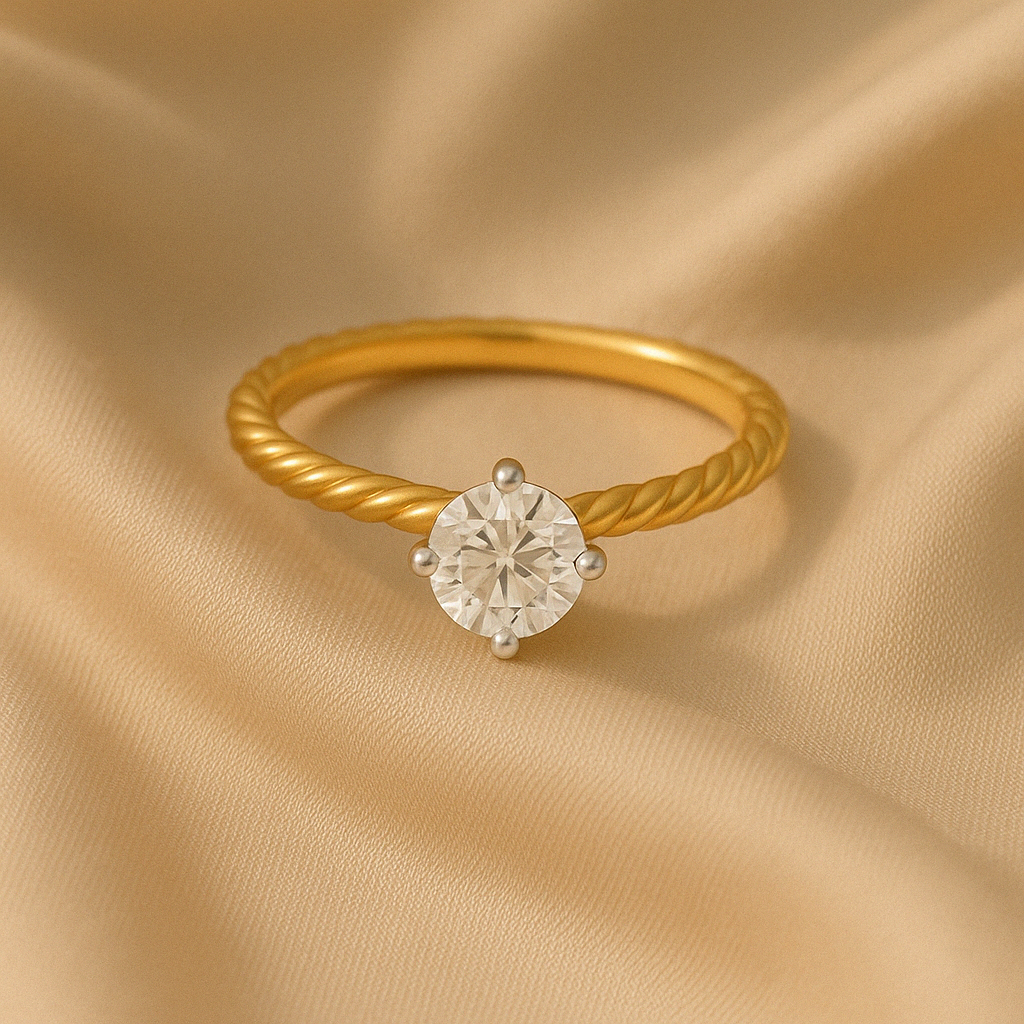 0.22ct Lab Grown Diamond Ring in 18kt Gold Vermeil - Fiona Diamonds - Fiona Diamonds