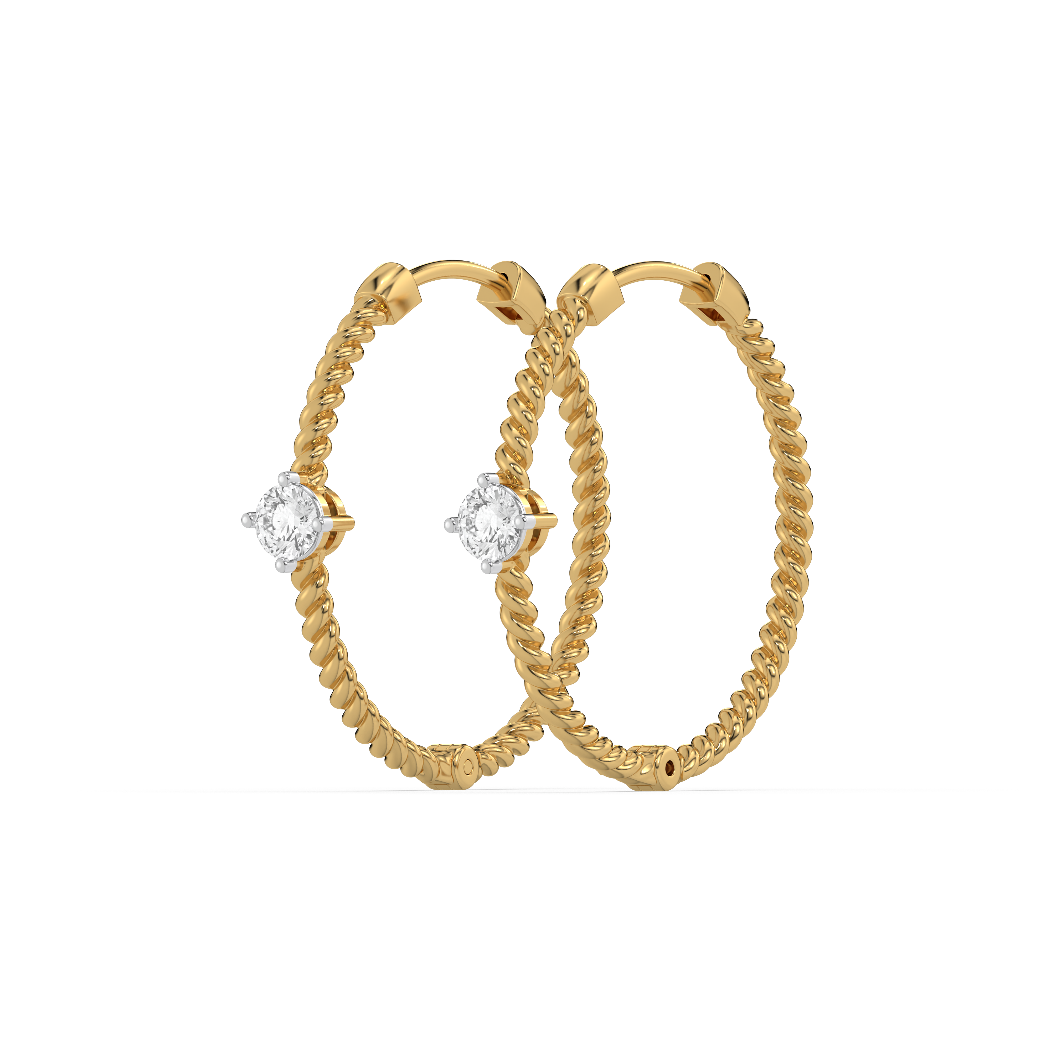 0.41ct Lab Grown Diamond Earring in 18kt Gold Vermeil - Fiona Diamonds - Fiona Diamonds