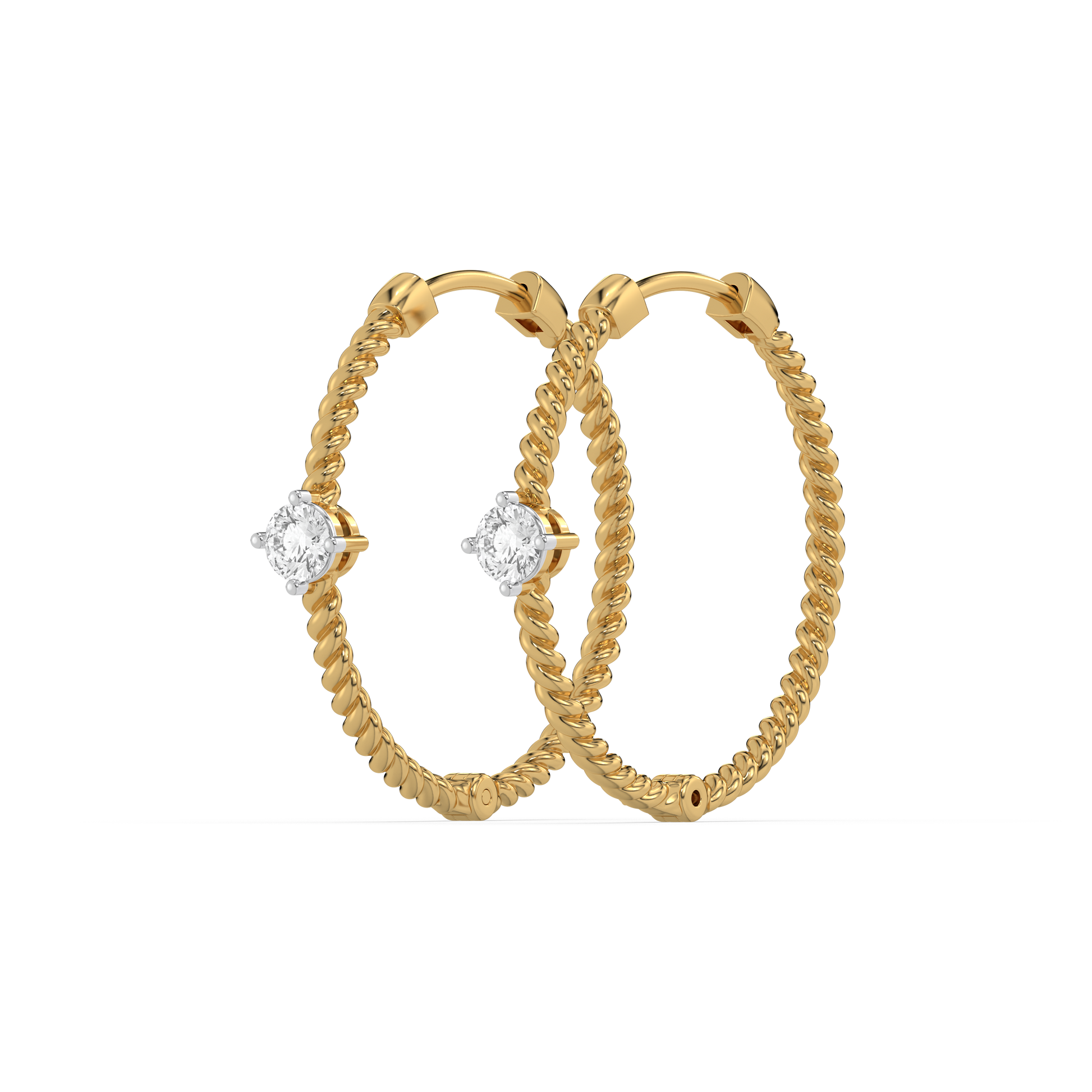 0.41ct Lab Grown Diamond Earring in 18kt Gold Vermeil - Fiona Diamonds - Fiona Diamonds