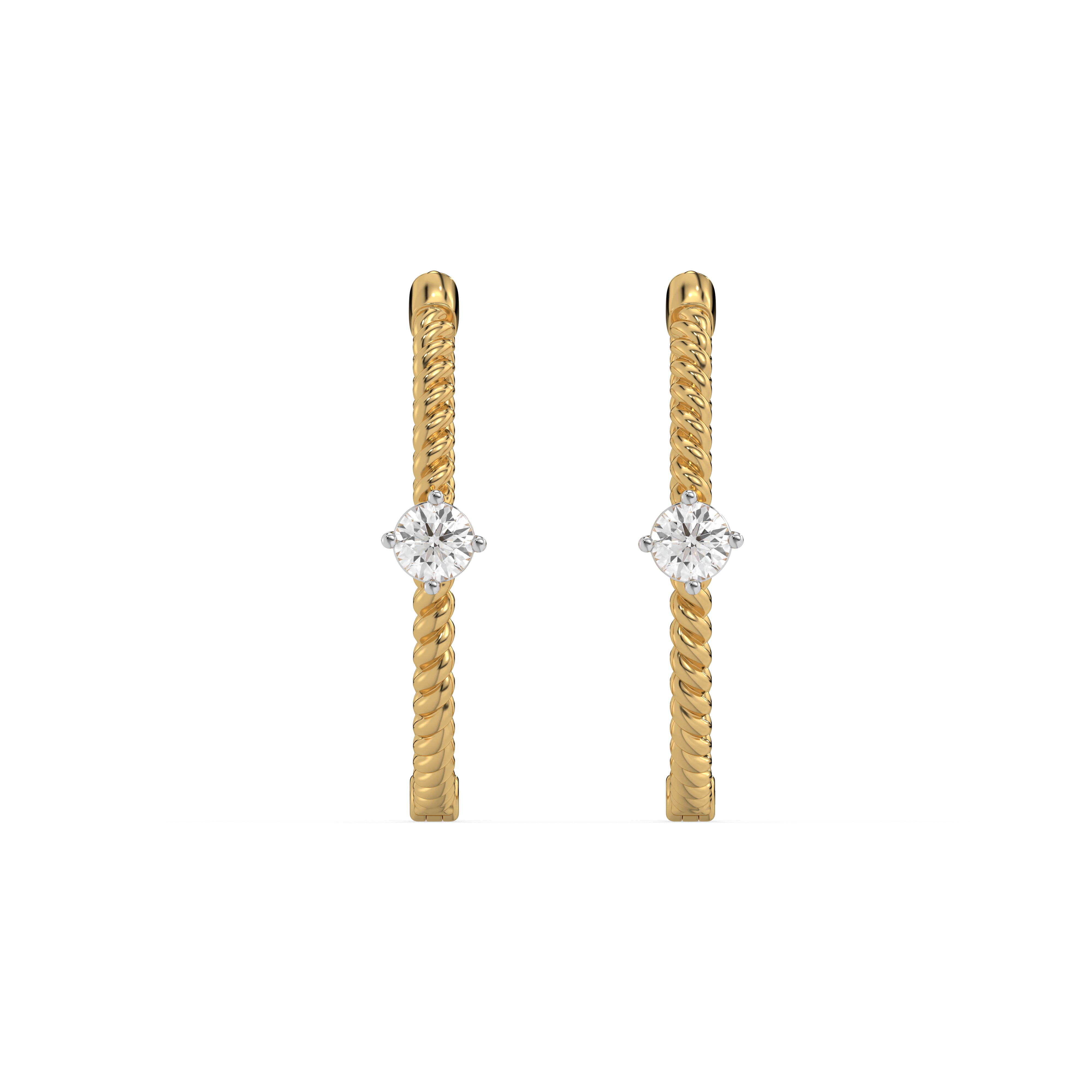 0.41ct Lab Grown Diamond Earring in 18kt Gold Vermeil - Fiona Diamonds - Fiona Diamonds