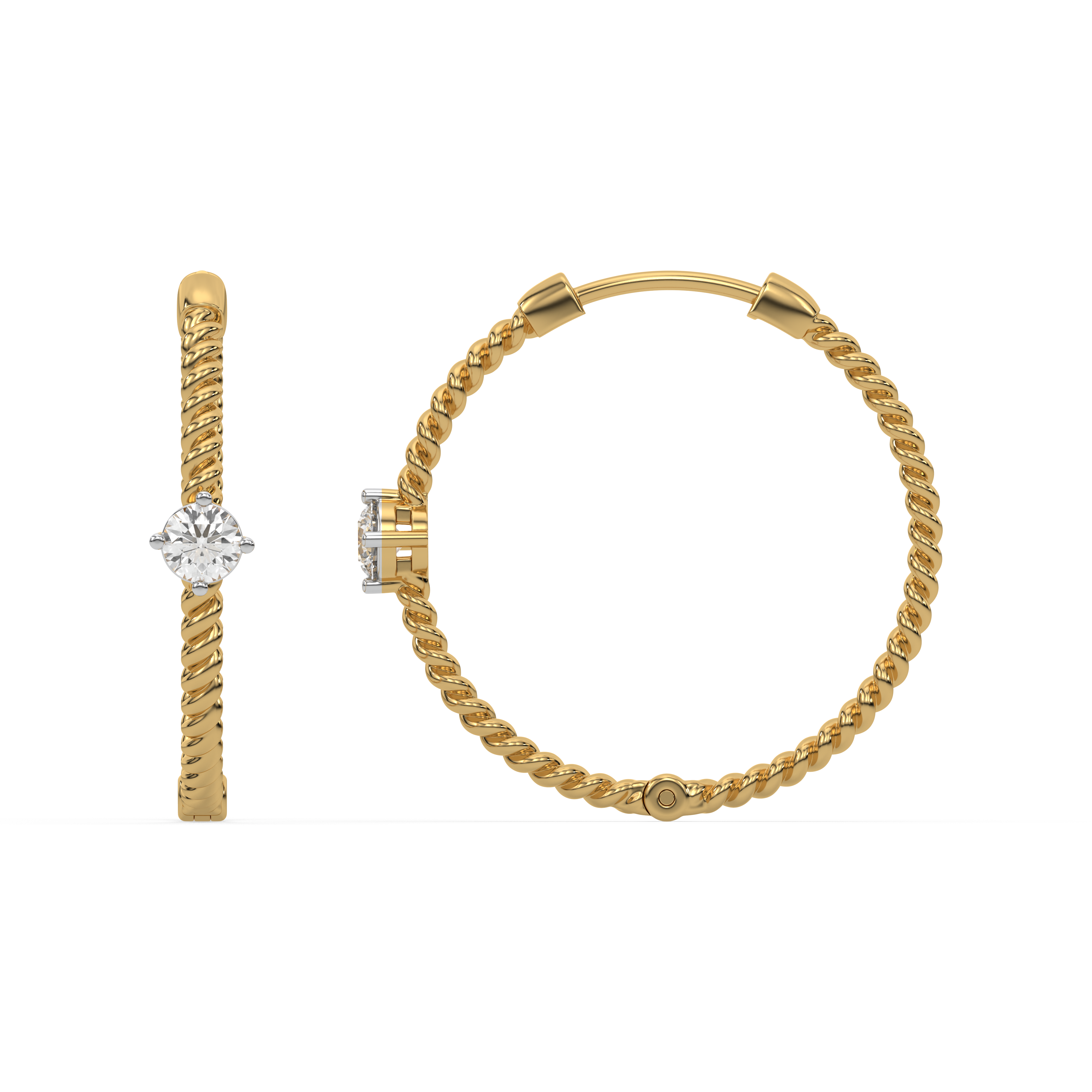0.41ct Lab Grown Diamond Earring in 18kt Gold Vermeil - Fiona Diamonds - Fiona Diamonds