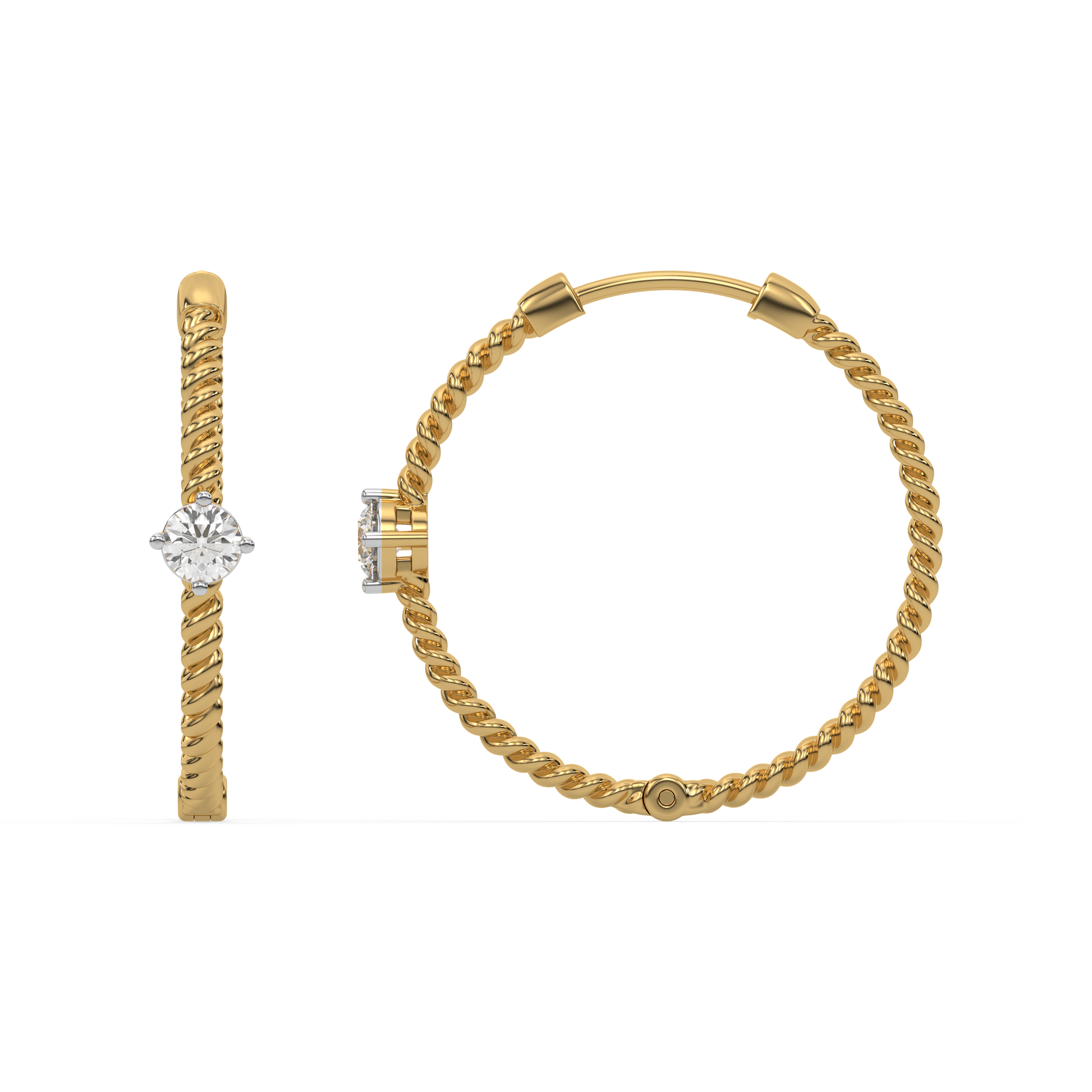 0.41ct Lab Grown Diamond Earring in 18kt Gold Vermeil - Fiona Diamonds - Fiona Diamonds