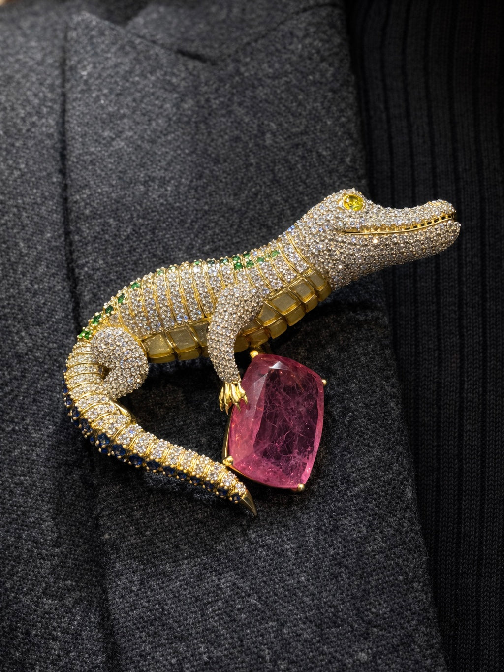 Zyra Croc Lab Diamond Brooch - Fiona Diamonds - Fiona Diamonds