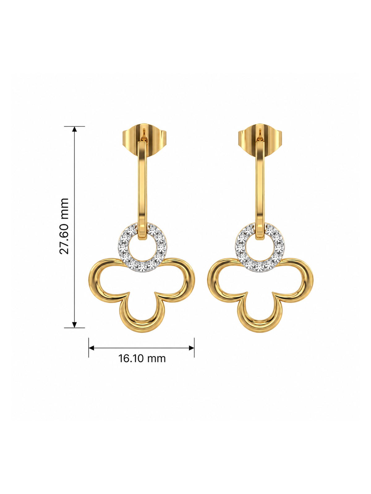 0.13ct Lab Grown Diamond Earrings in 18kt Gold Vermeil