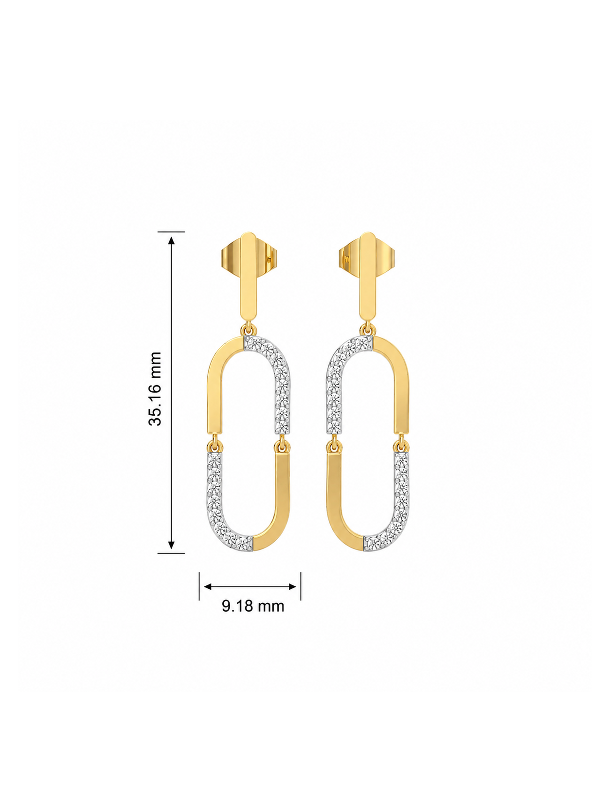0.41ct Lab Grown Diamond Earrings in 18kt Gold Vermeil