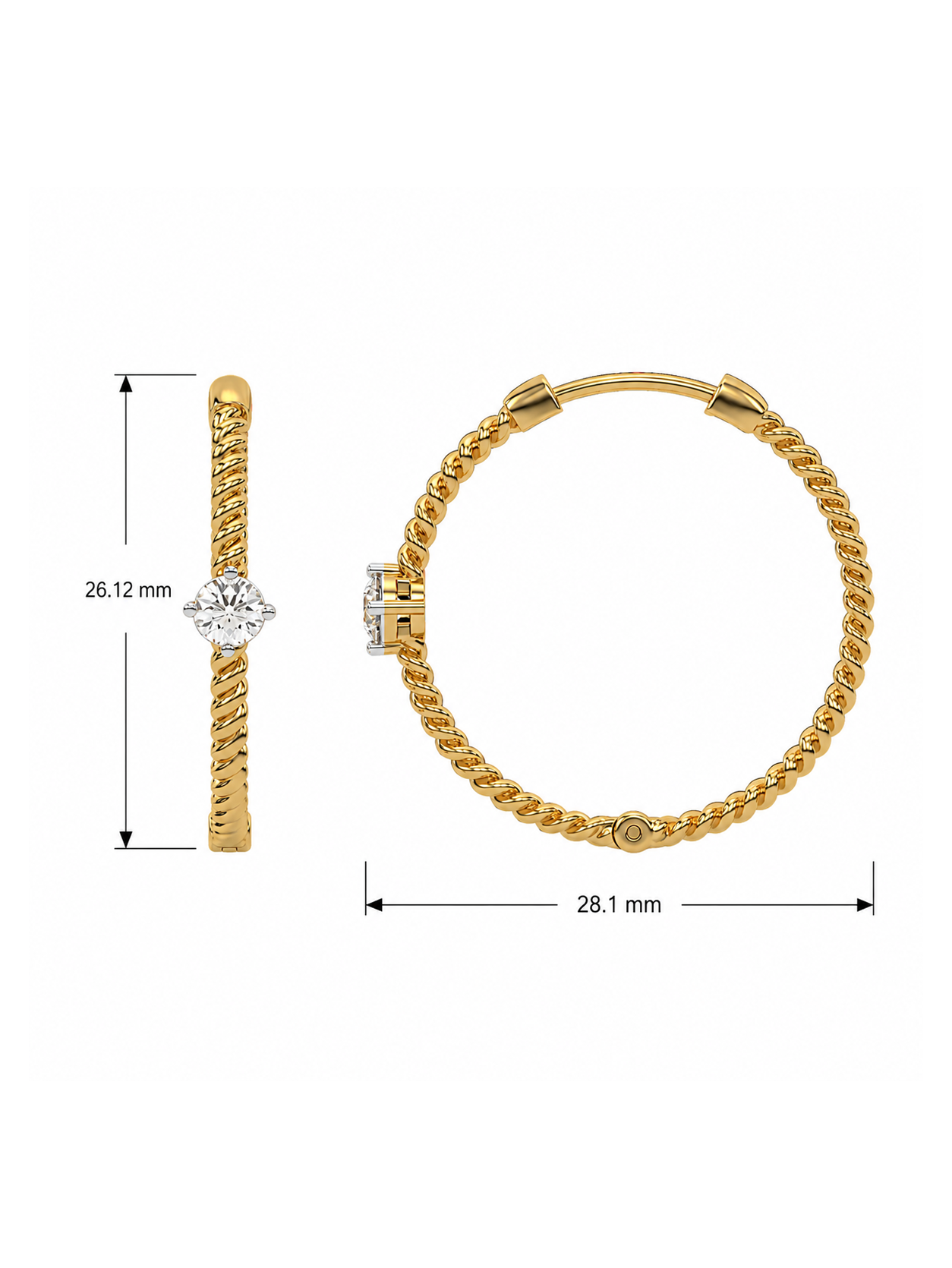 0.41ct Lab Grown Diamond Earring in 18kt Gold Vermeil