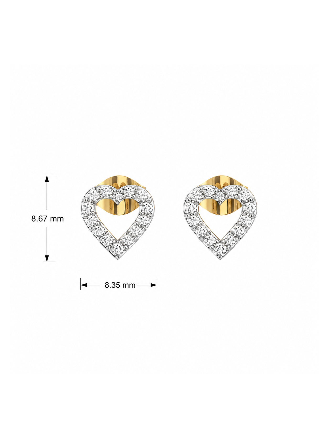 0.34ct Lab Grown Diamond Earring in 18kt Gold Vermeil
