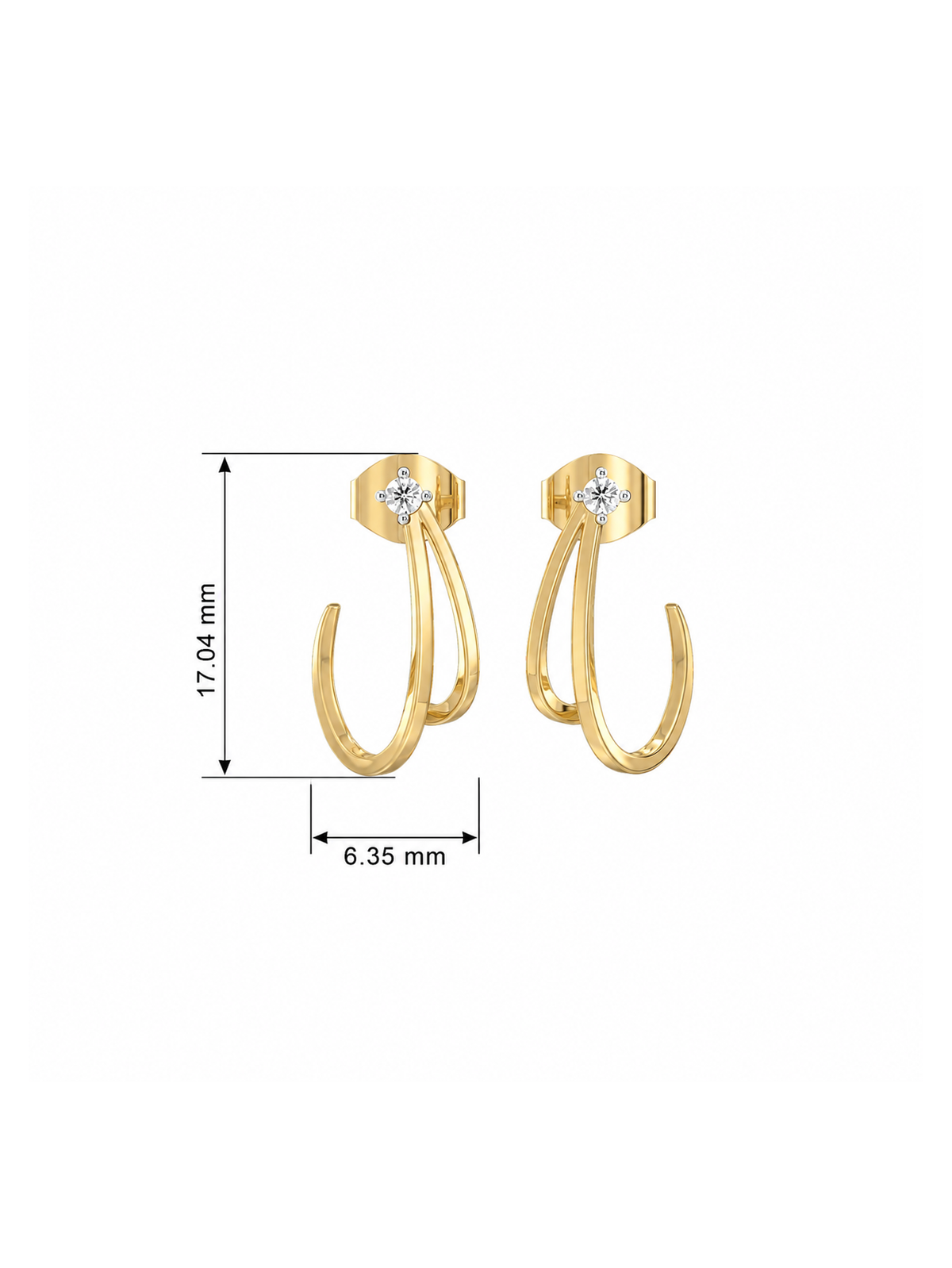 0.07ct Lab Grown Diamond Earrings in 18kt Gold Vermeil