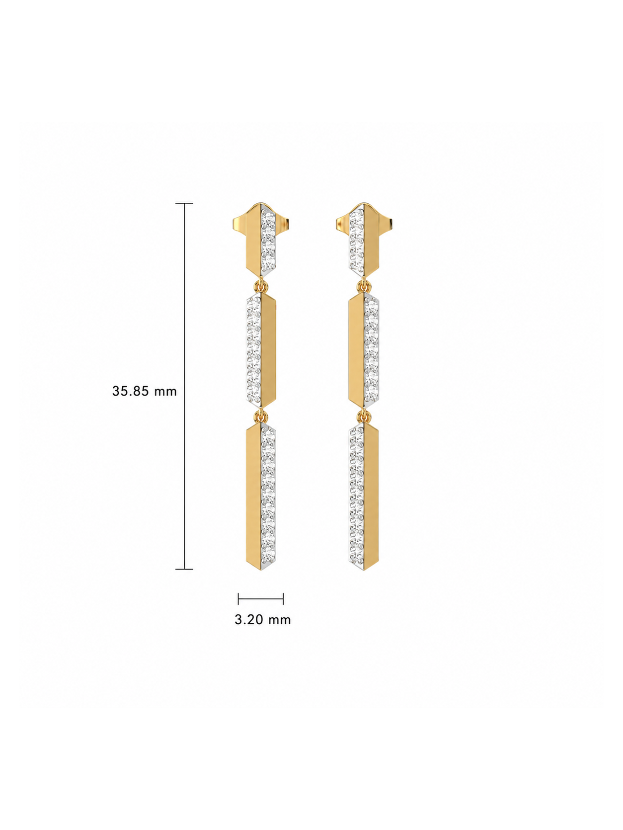 0.41ct Lab Grown Diamond Earrings in 18kt Gold Vermeil