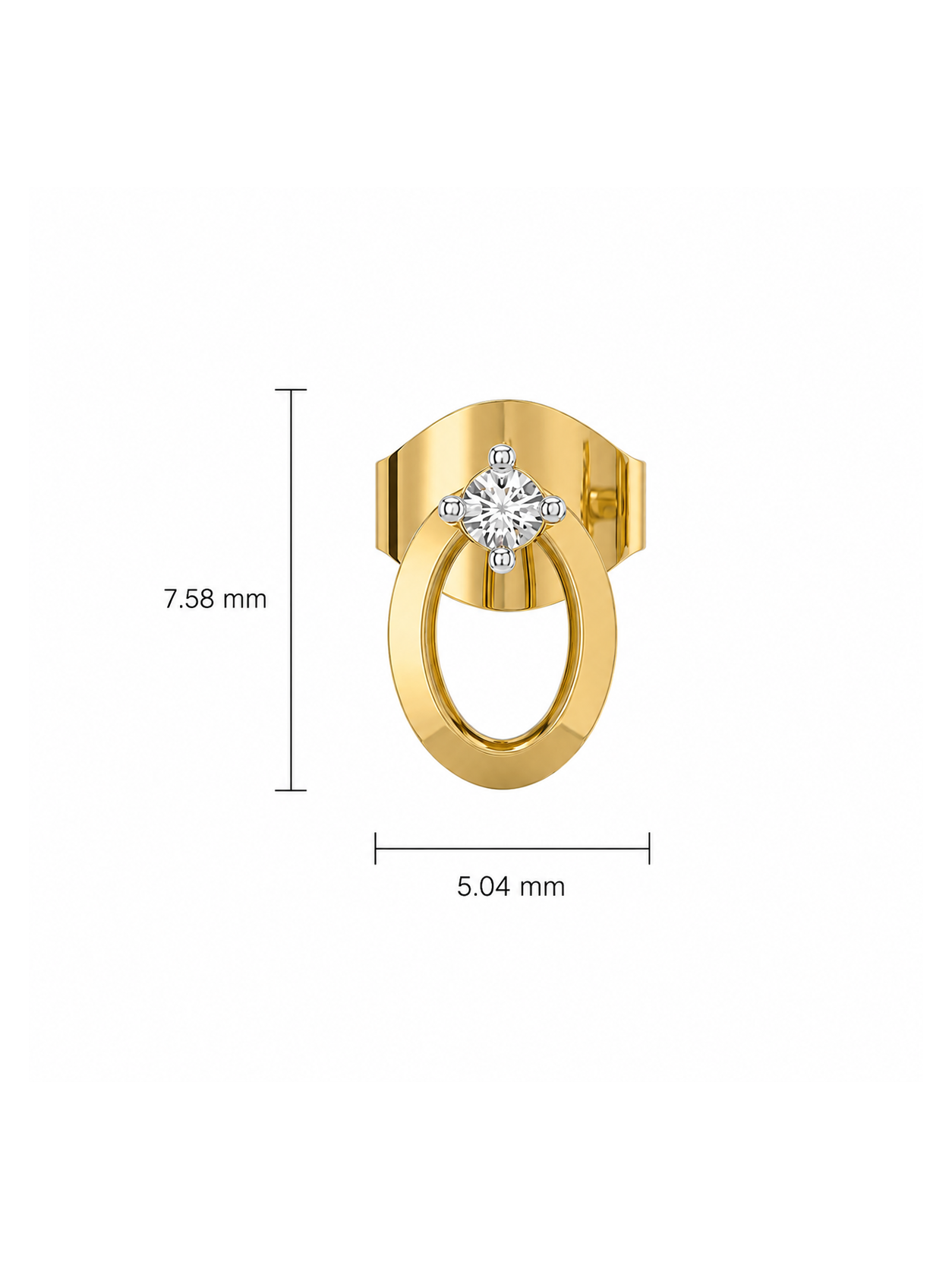 0.05ct Lab Grown Diamond Earrings in 18kt Gold Vermeil