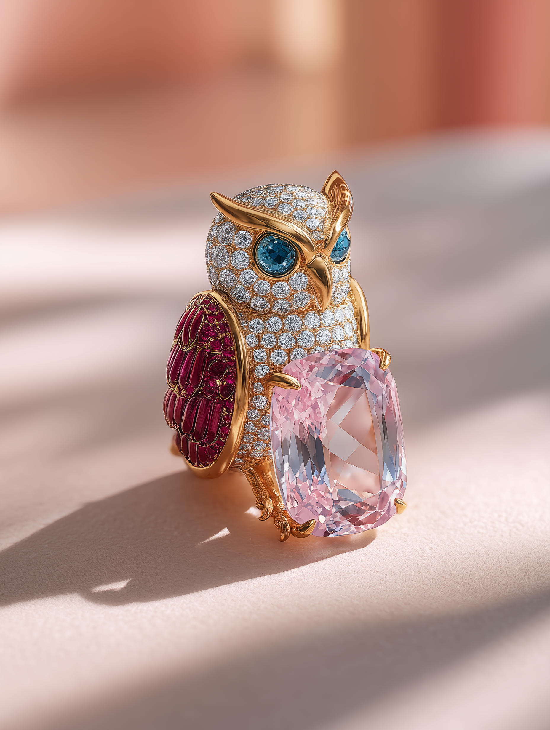 Enigma Owl Lab Diamond Brooch - Fiona Diamonds - Fiona Diamonds
