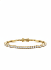 Kasiel Drift Round Lab Diamond Solitaire Bangle in 14K Yellow Gold by Fiona Diamonds