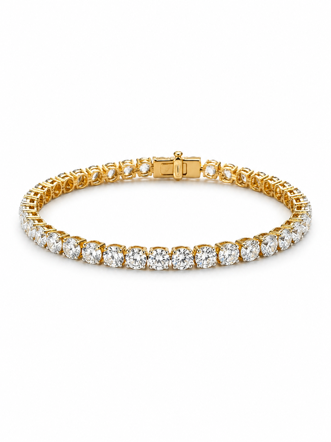 Seraphine Bloom Round Lab Diamond Tennis Bracelet in 18K Yellow Gold by Fiona Diamonds