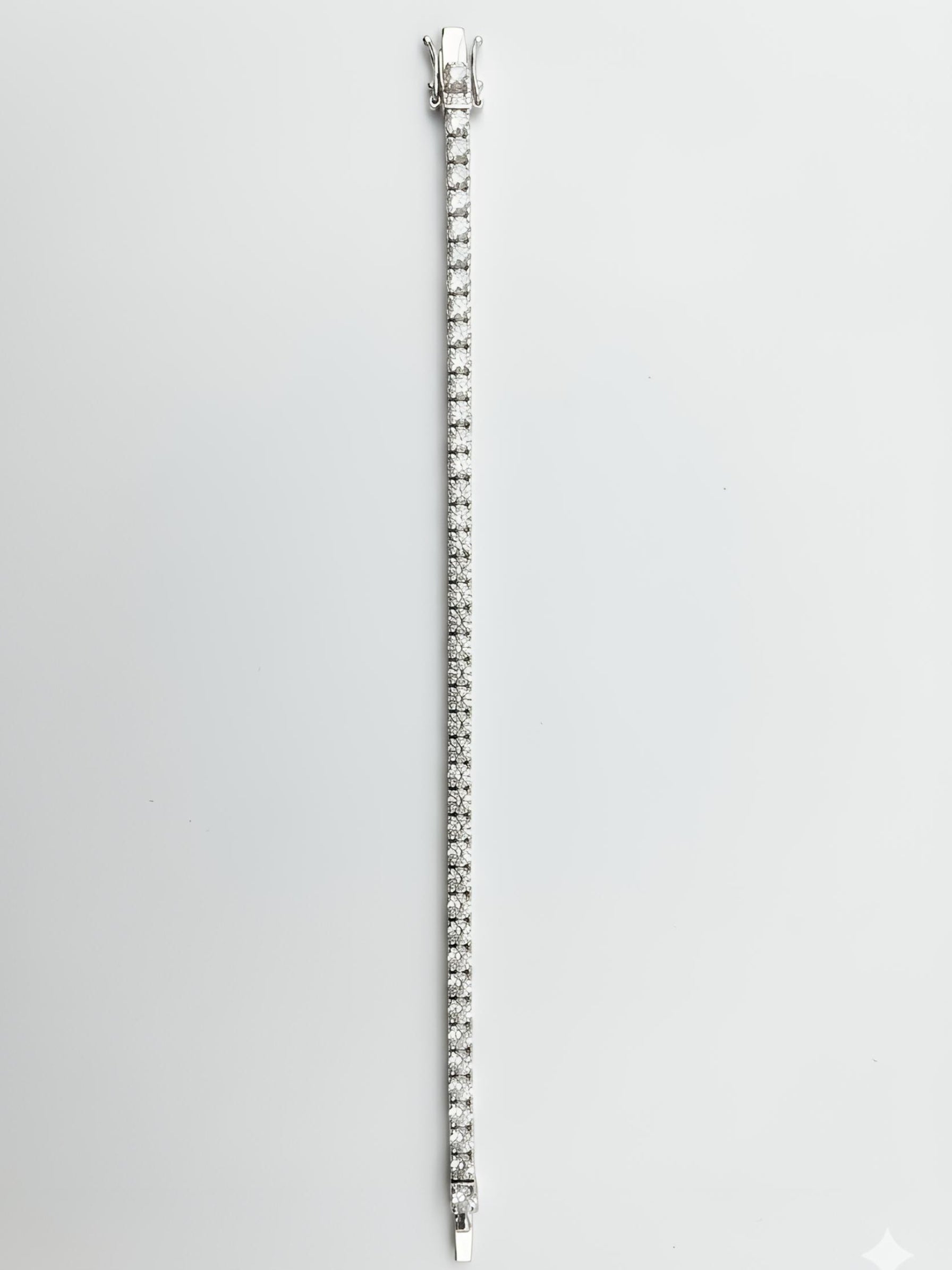 Side view of Umbra Lune Round Lab Diamond Tennis Bracelet in 14K White Gold - Fiona Diamonds