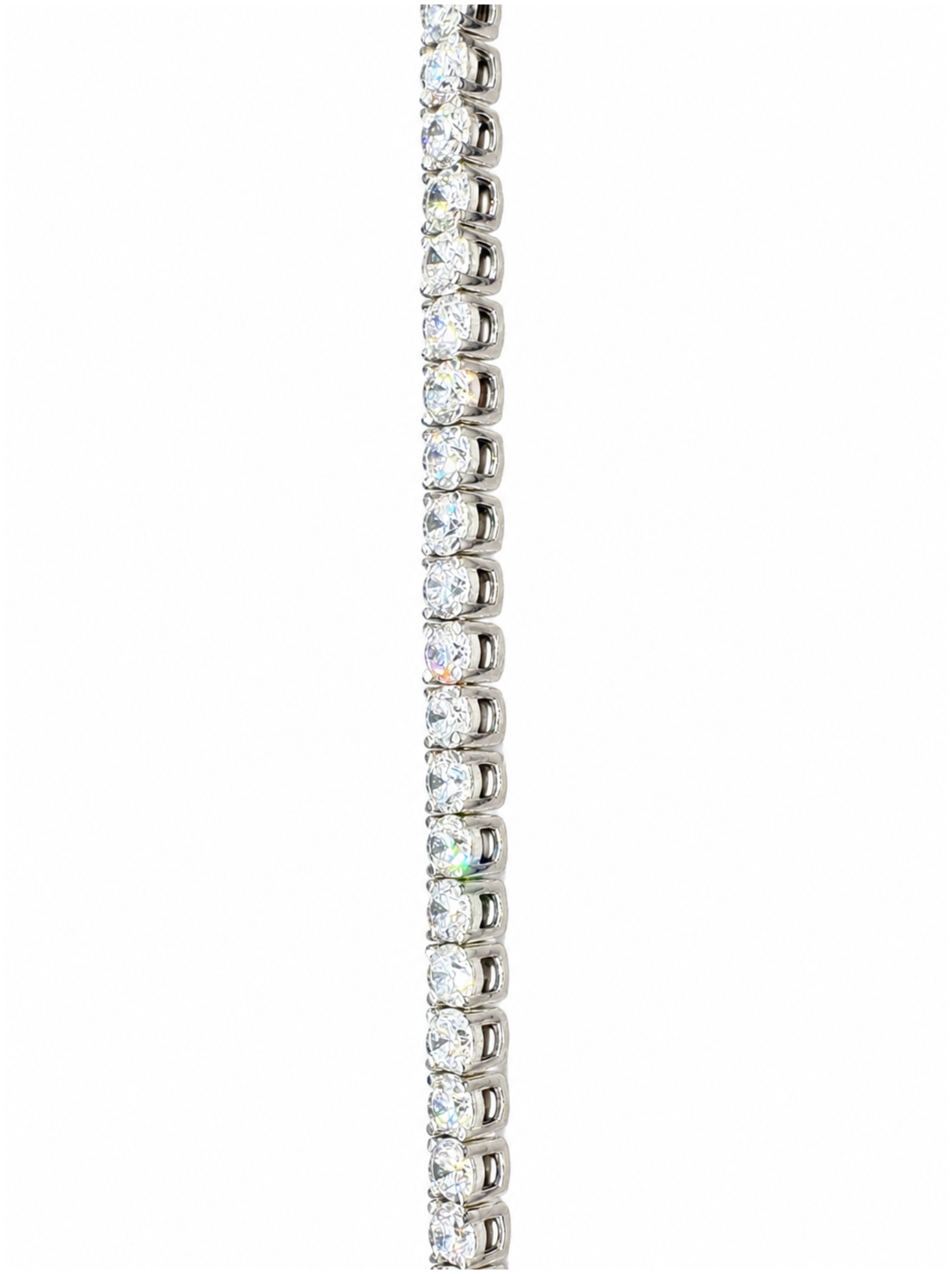 Close-up of Umbra Lune Round Lab Diamond Tennis Bracelet in 14K White Gold by Fiona Diamonds
