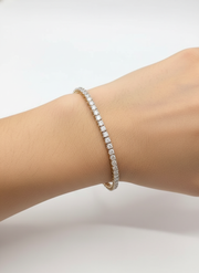 Luna Forge Round Lab Diamond Tennis Bracelet in 14K Yellow Gold by Fiona Diamonds