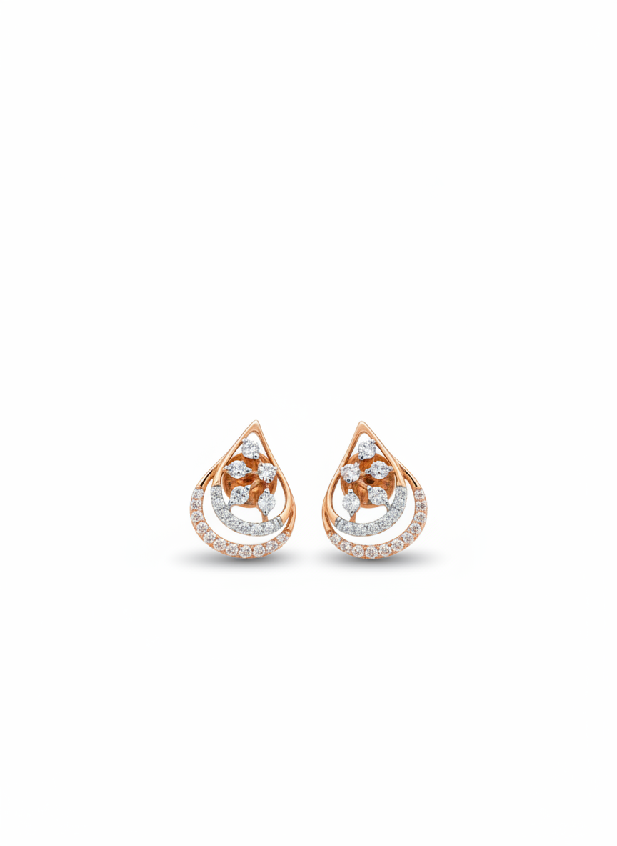 Ivory Halo Lab Diamond Earring