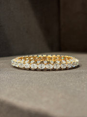 Celeste Arc Oval Lab Diamond Solitaire Bangle in 14K Rose Gold by Fiona Diamonds