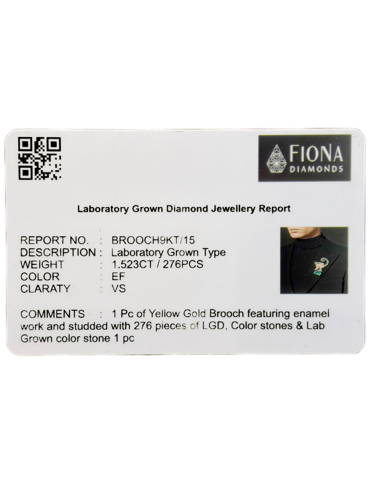 Lyra Arc Lab Diamond Brooch