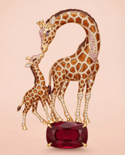 Giraffe Noir Lab Diamond Brooch
