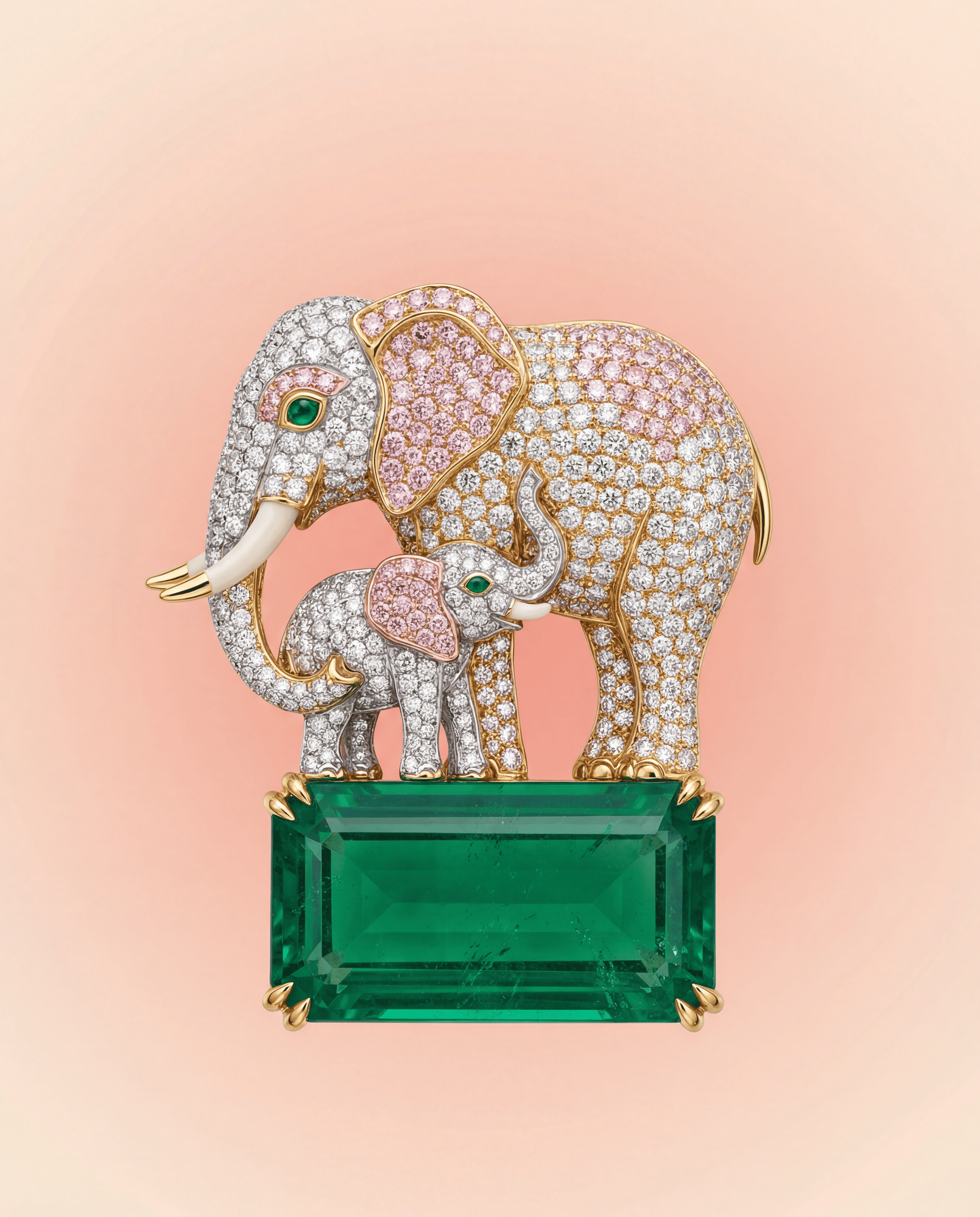 Ivory Bloom Lab Diamond Brooch