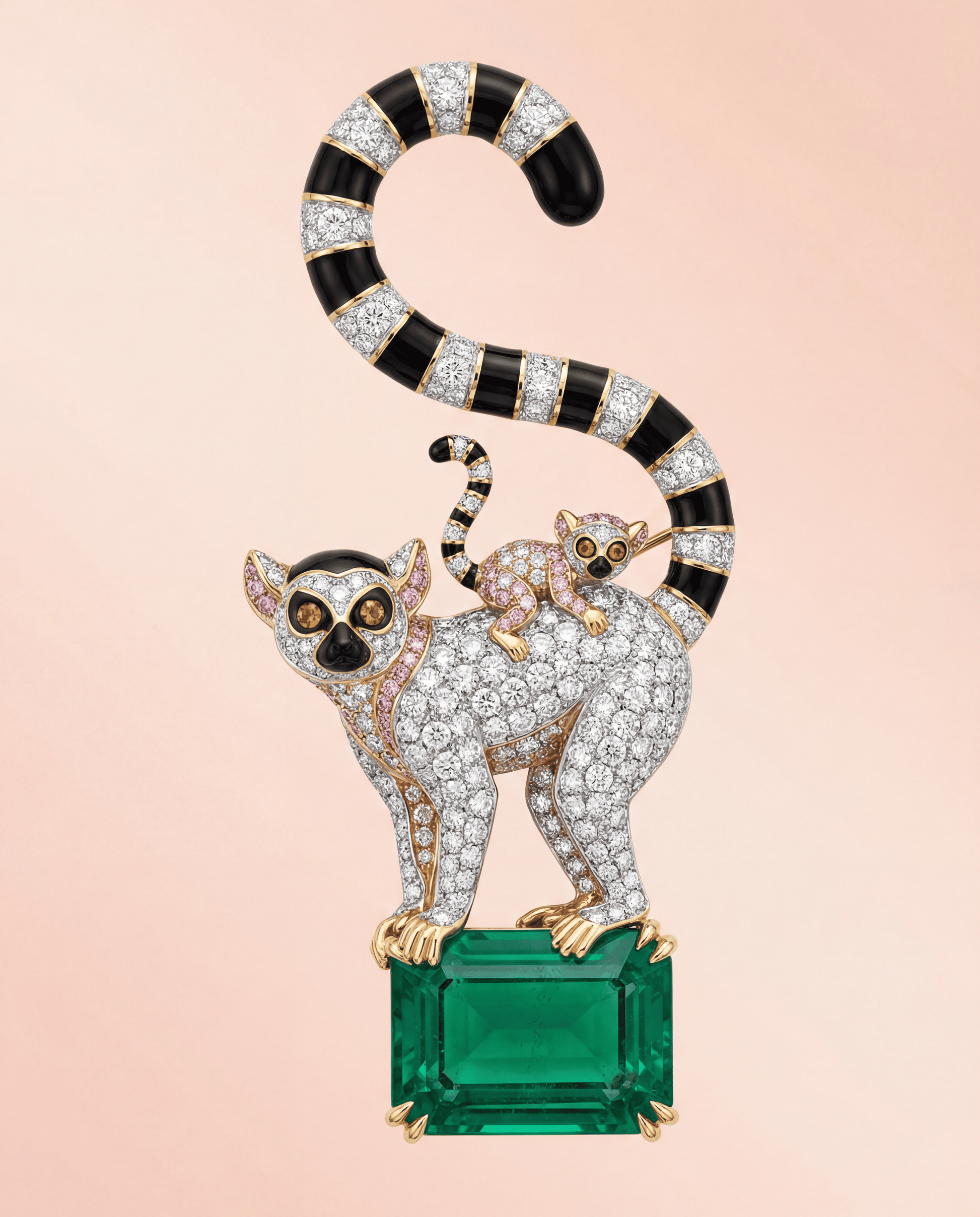 Lemur Royale Lab Diamond Brooch